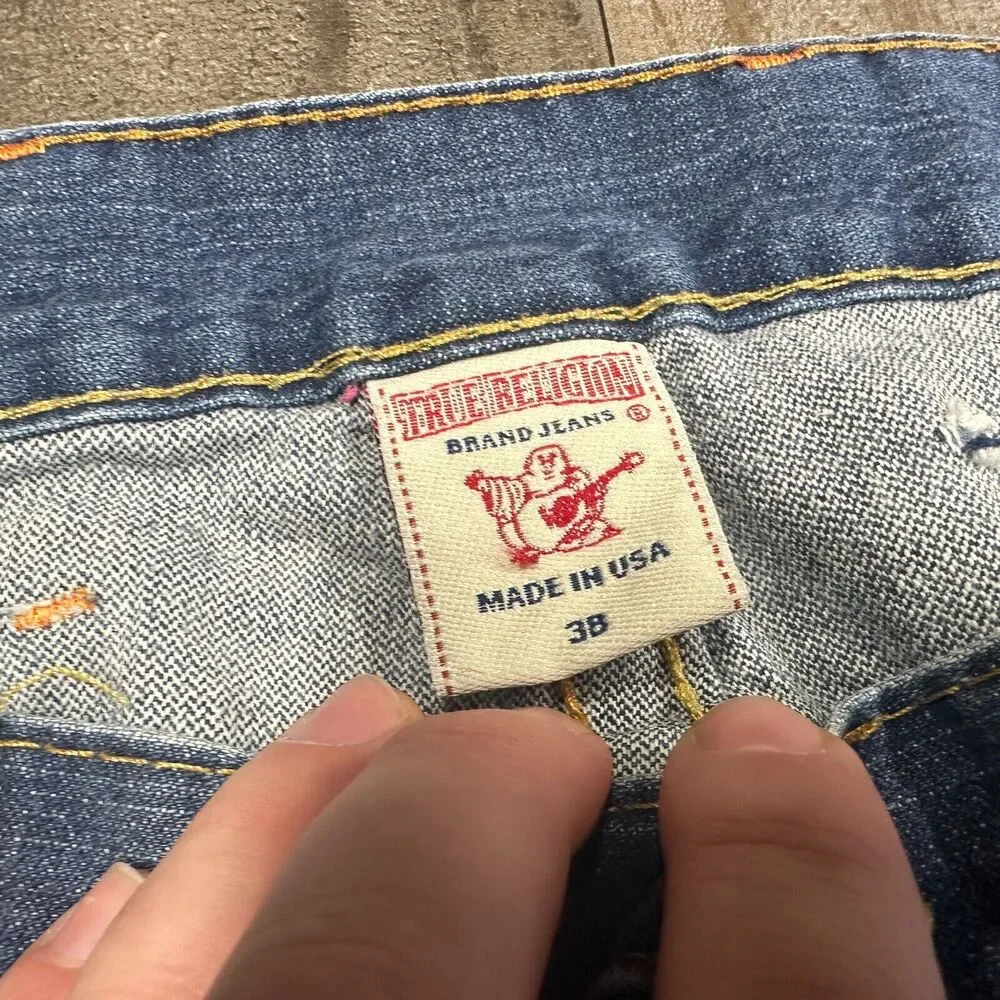 True‎ Religion Jeans Logan Blue Men's short Size 38 - 38x10 Cut Off